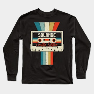 Graphic Solange Proud Name Cassette Tape Vintage Birthday Gifts Long Sleeve T-Shirt